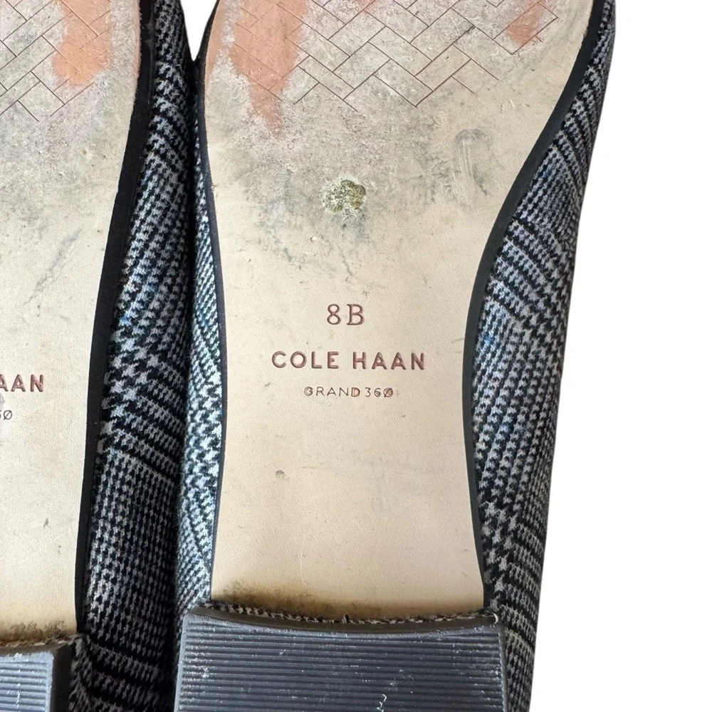 Cole Haan - Bridge Mary Jane Ballet Flats Gray Plaid Sz 8